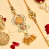 Pushp Rakhi Set - Sunehri