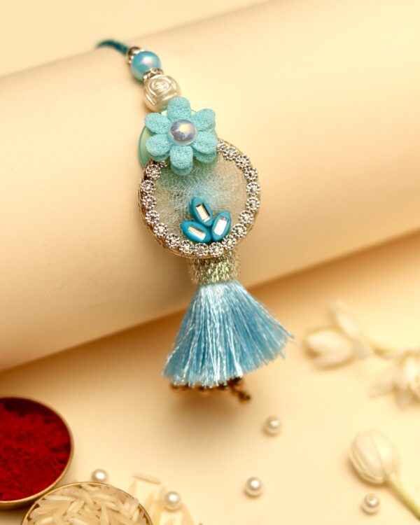Gulnaar Rakhi Set - Sky Blue