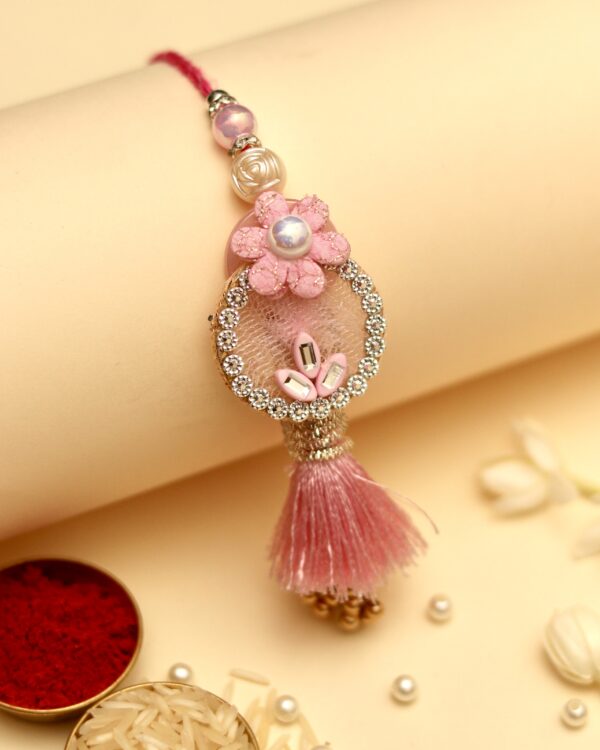 Gulnaar Rakhi Set - Blush Pink