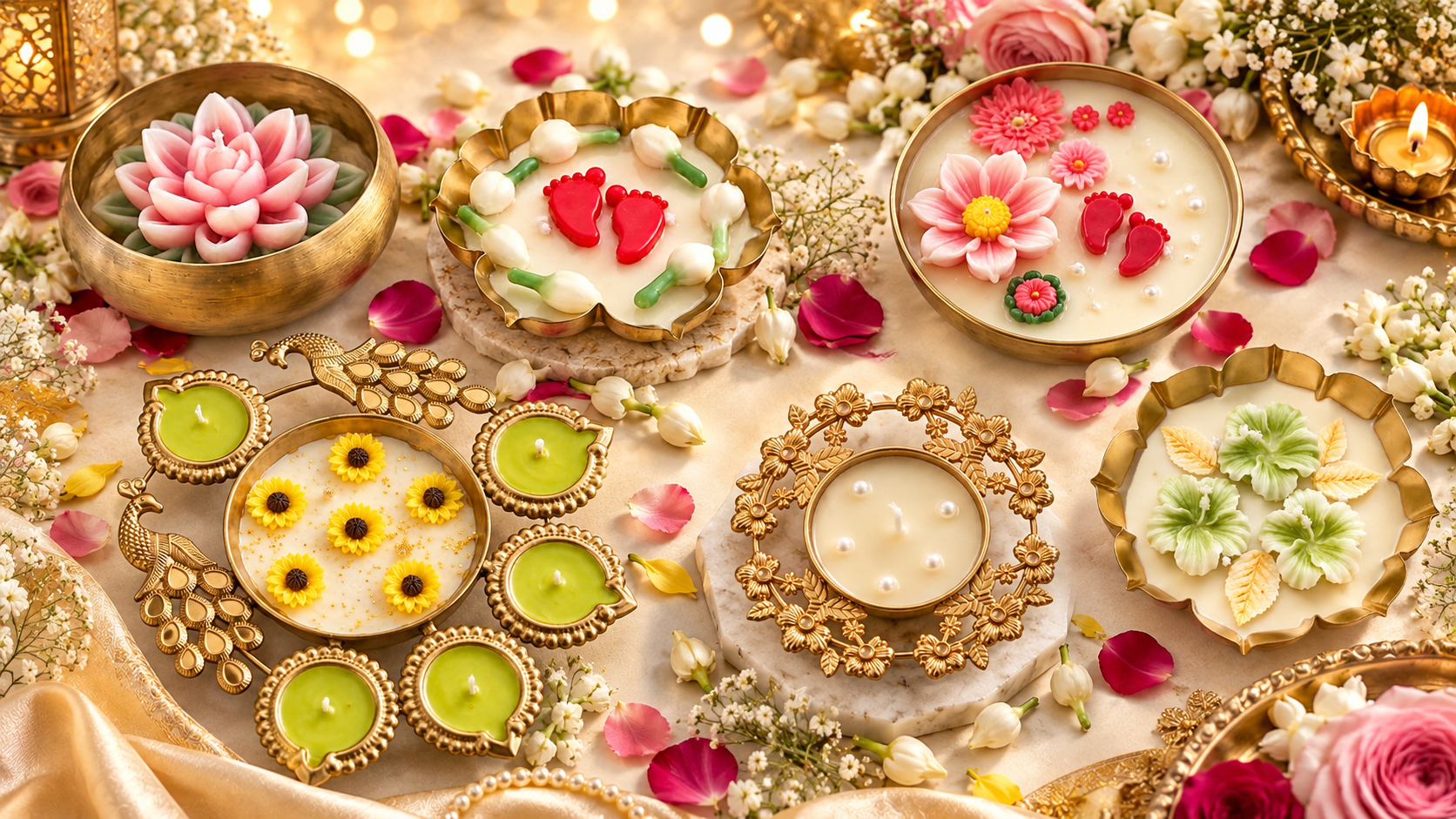 All Products Kusum Jyoti - Set of 3 Metal Diyas