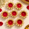 Pearl Tealights: RUBY RED | Set of 3 pcs